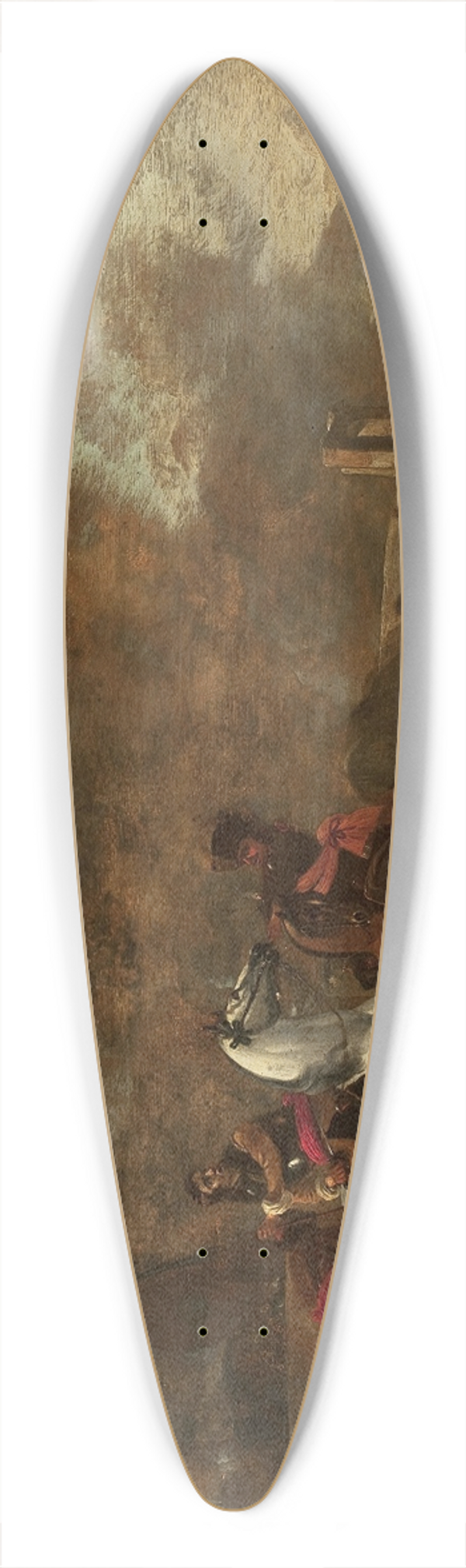 Jan Wyck - A battle scene 39.3 inch art pintail longboard deck