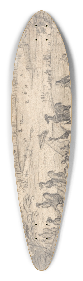 Jan Wyck - A Hunting Party 39.3 inch art pintail longboard deck