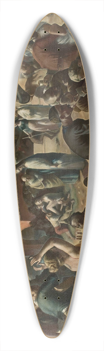 Jan Wydra - Christ and city 39.3 inch art pintail longboard deck