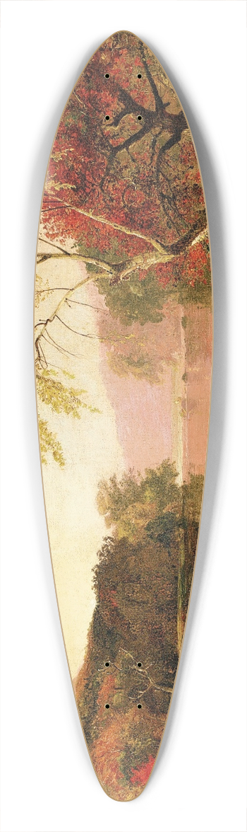 Jasper Francis Cropsey - Autumn on the Hudson River 39.3 inch art pintail longboard deck