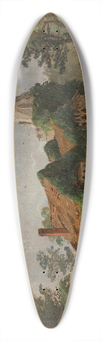 Jasper Francis Cropsey - Church at Stoke Poges 39.3 inch art pintail longboard deck