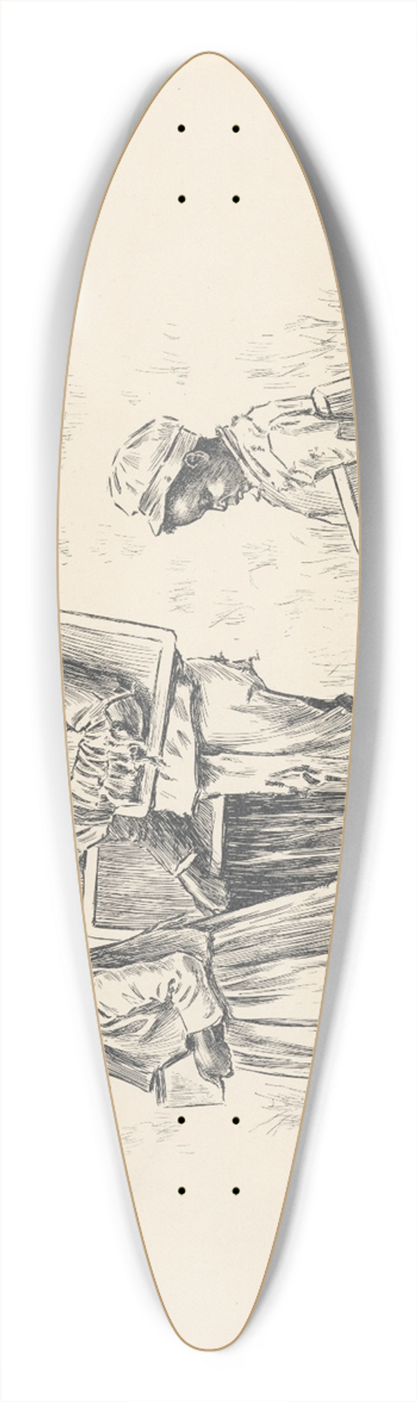 J. Campbel Phillips - The march of intellect. 39.3 inch art pintail longboard deck