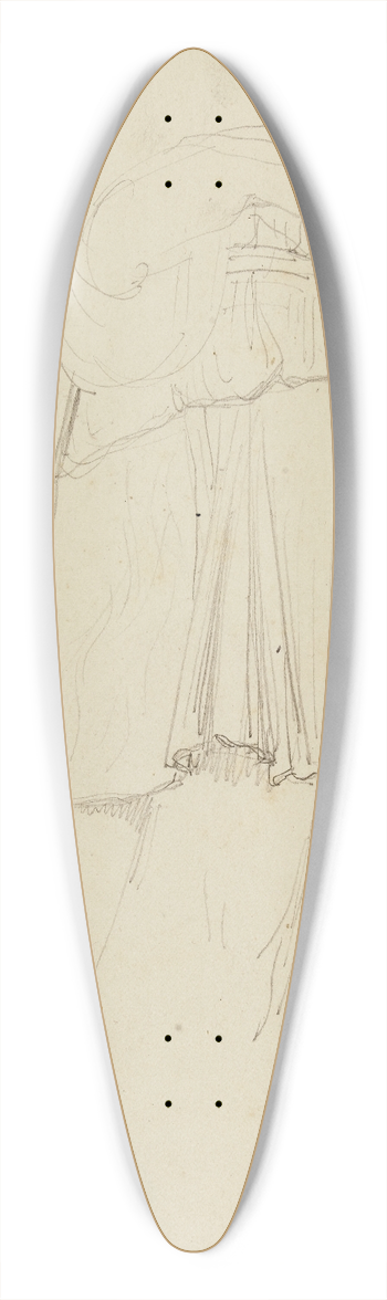 Jean-Achille Benouville - Draperie 39.3 inch art pintail longboard deck