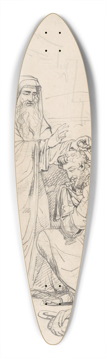 Jean Antoine Verschaeren - Samuel Anoints Saul King 39.3 inch art pintail longboard deck