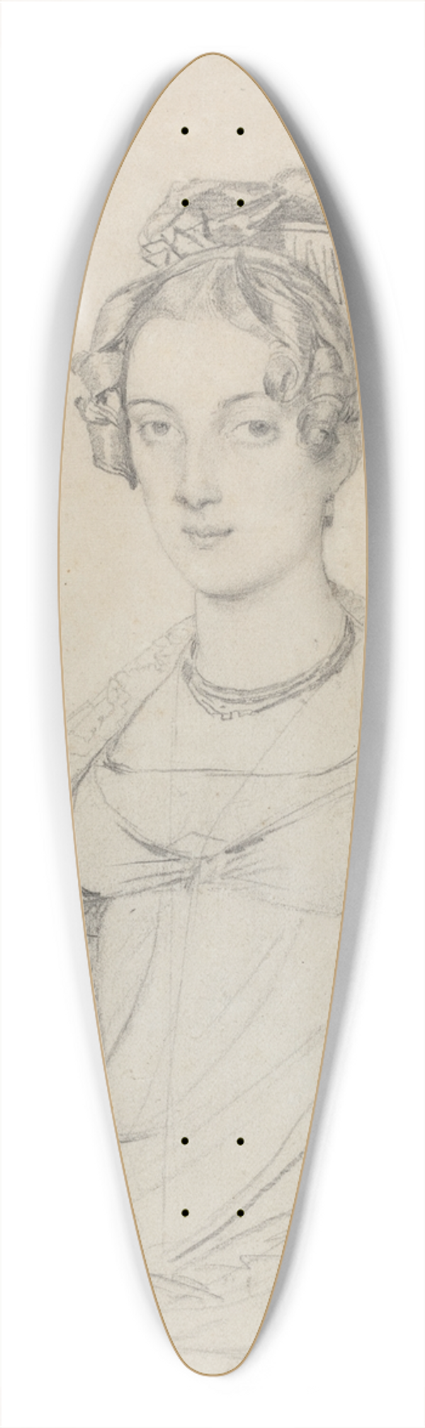 Jean Auguste Dominique Ingres - Mrs. Edward Dodwell 39.3 inch art pintail longboard deck