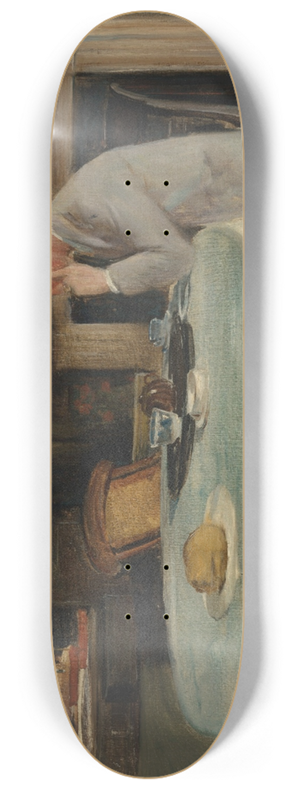 Charles Haslewood Shannon - Portrait of Charles Ricketts, painted at Kennington Road, Lambeth 8.25 inch art skate deck
