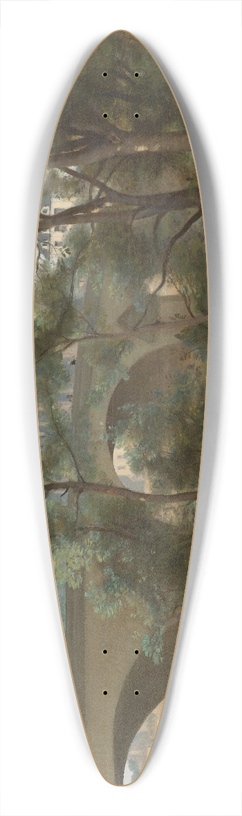 Jean-Baptiste-Camille Corot - Mantes, Les Bords De La Seine Au Pied Du Pont 39.3 inch art pintail longboard deck