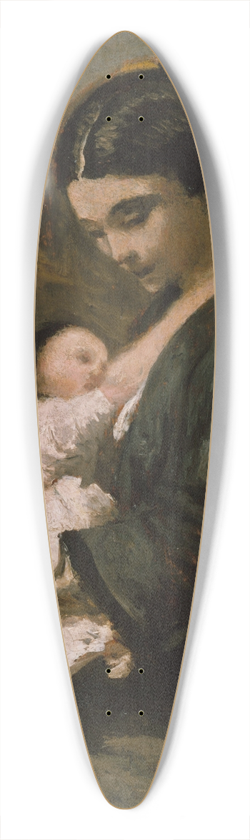 Jean-Baptiste-Camille Corot - Mother and Child 39.3 inch art pintail longboard deck