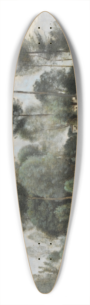 Jean-Baptiste-Camille Corot - Printemps. La Saulaie 39.3 inch art pintail longboard deck