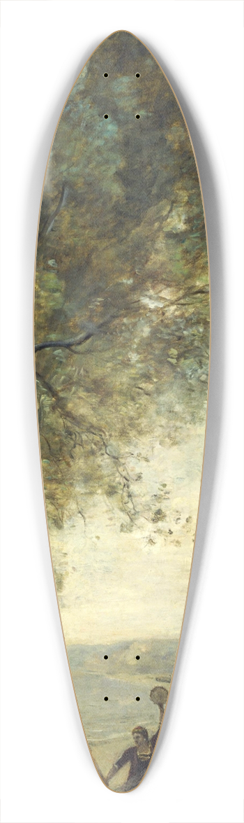 Jean-Baptiste-Camille Corot - Reminiscence of the Beach of Naples 39.3 inch art pintail longboard deck