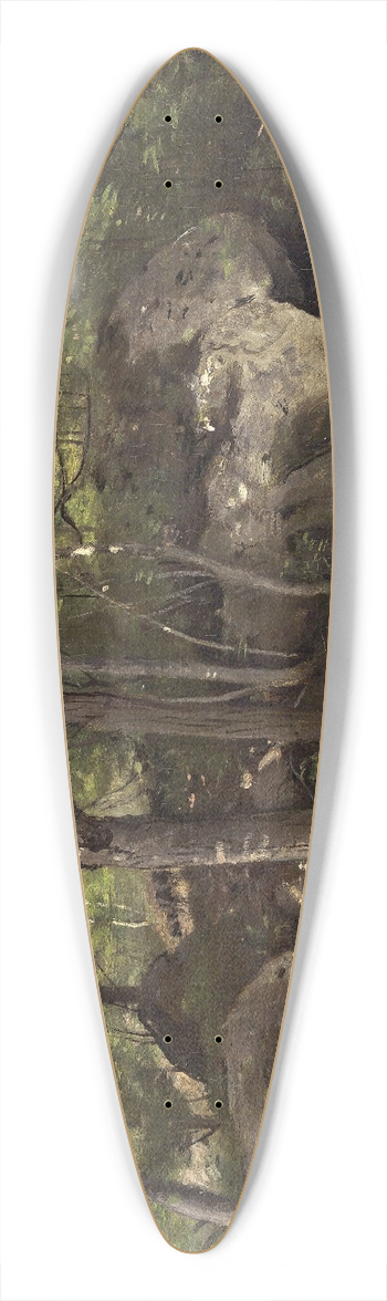 Jean-Baptiste-Camille Corot - Rocks in the Forest of Fontainebleau 39.3 inch art pintail longboard deck
