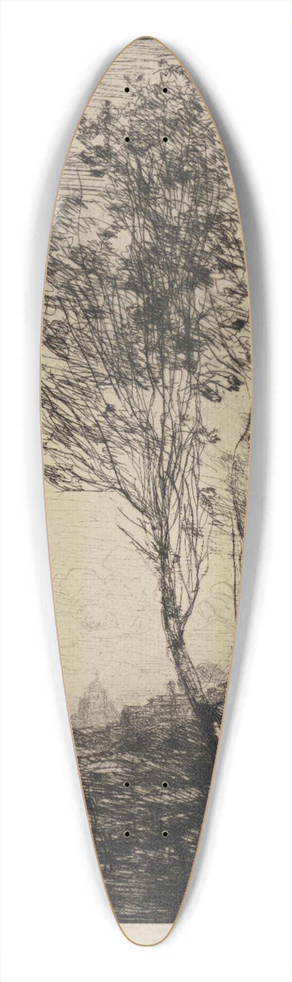 Jean-Baptiste-Camille Corot - Souvenir dItalie 39.3 inch art pintail longboard deck