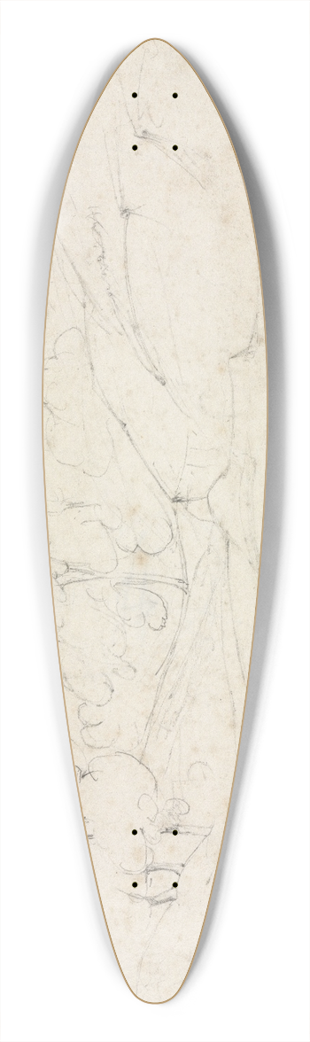 Jean-Baptiste-Camille Corot - View of Marino (recto) 39.3 inch art pintail longboard deck