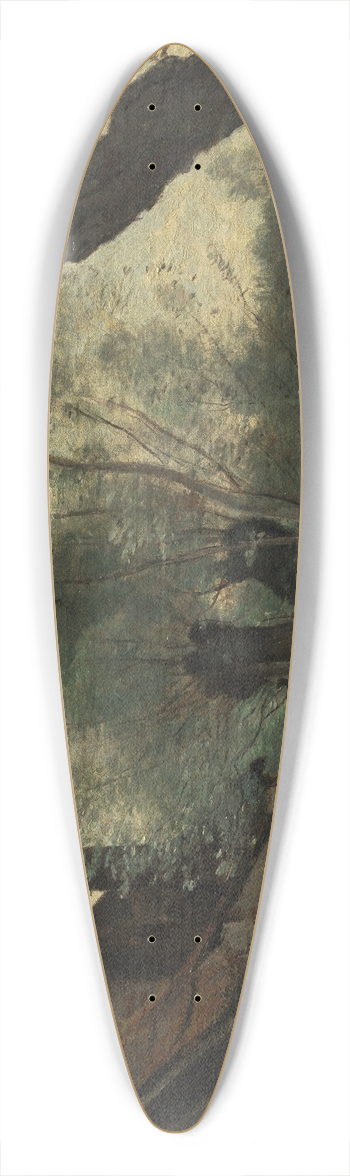 Jean-Baptiste-Camille Corot - Willows and Farmhouse at Sainte-Catherine-ls-Arras 39.3 inch art pintail longboard deck