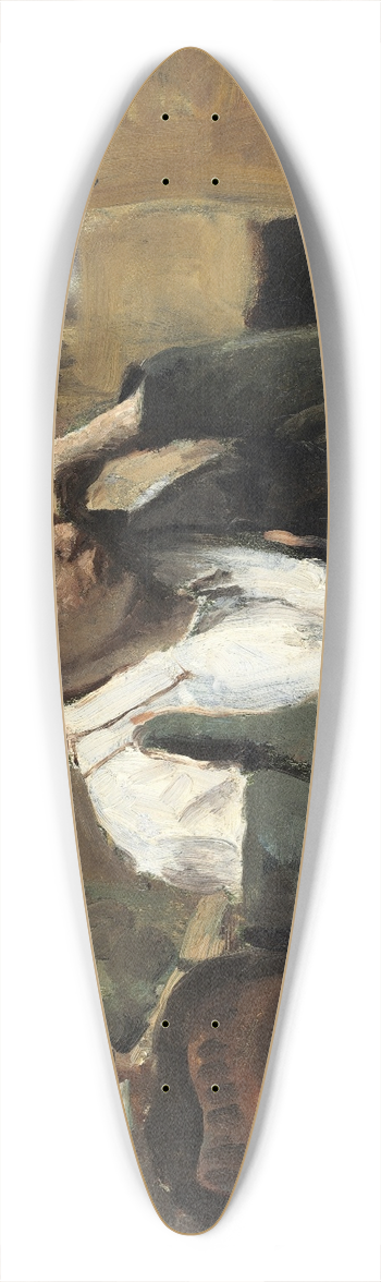 Jean-Baptiste-Camille Corot - Woman Reading in the Studio 39.3 inch art pintail longboard deck