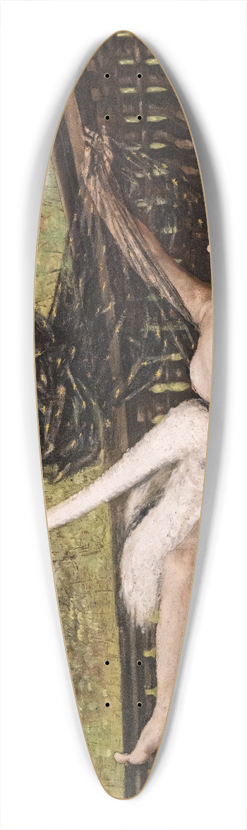 Jean-Baptiste Cariven - Leda and the Swan 39.3 inch art pintail longboard deck