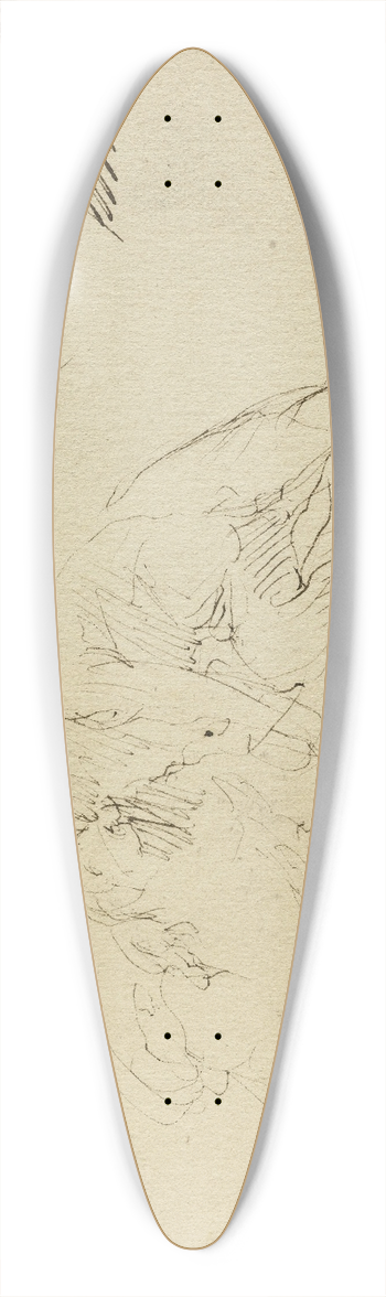 Jean-Baptiste Carpeaux - Etude de deux personnes enlaces et dun buste dhomme portant un chapeau 39.3 inch art pintail longboard deck