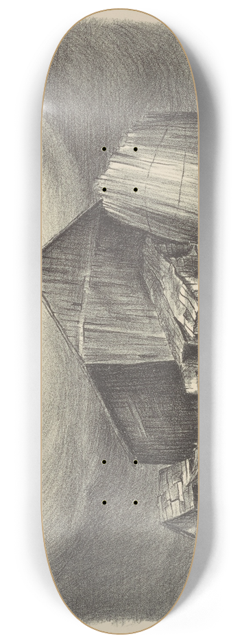 Charles Henry Alston - Barn and Broken Down Silo 8.25 inch art skate deck