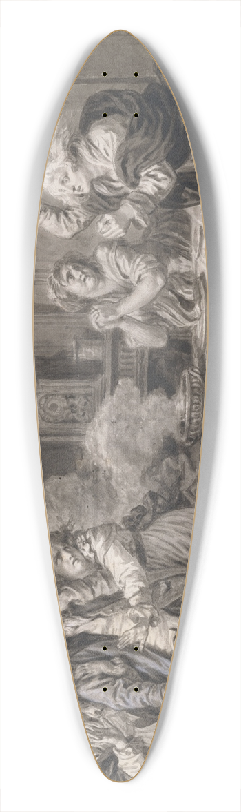 Jean-Baptiste Greuze - The Angry Wife 39.3 inch art pintail longboard deck
