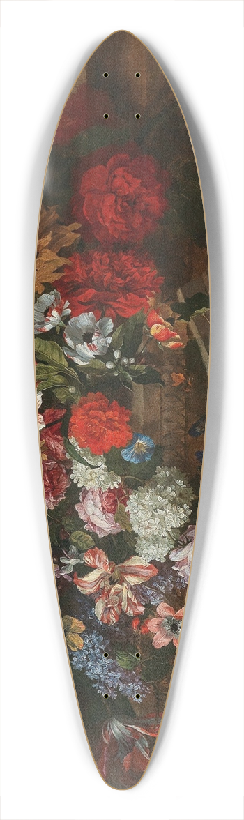 Jean-Baptiste Monnoyer - Flowers near a classical cornice on a terrace 39.3 inch art pintail longboard deck