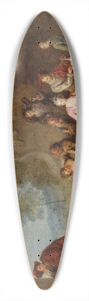 Jean-Baptiste Pater - Lamour Et Le Badinage 39.3 inch art pintail longboard deck