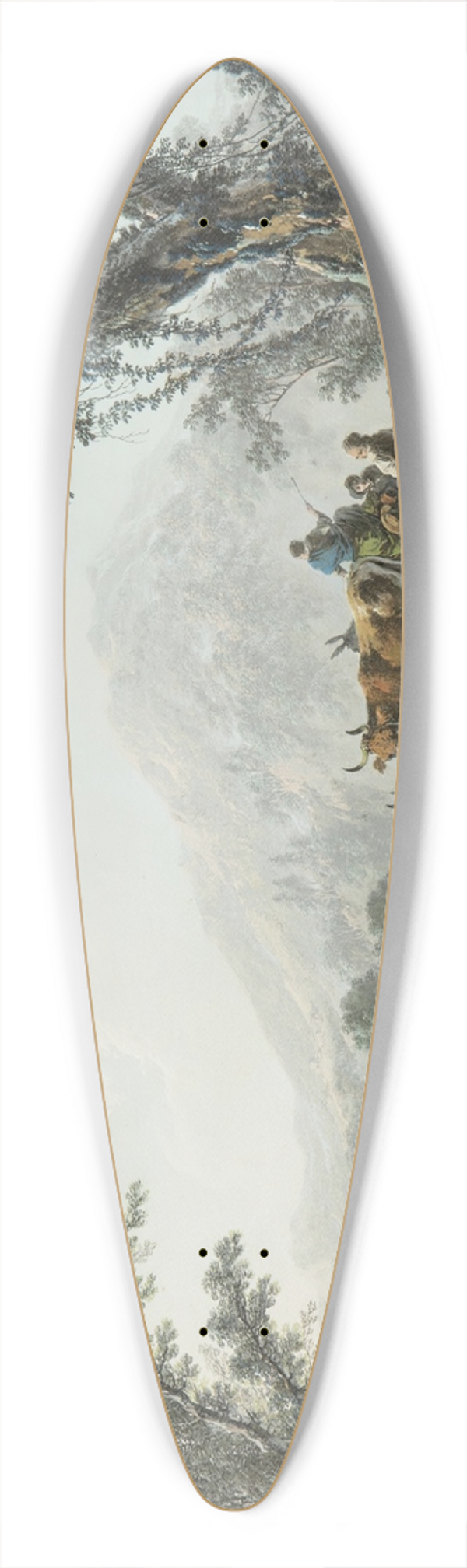 Jean-Baptiste Pillement - Pastoral Landscape 39.3 inch art pintail longboard deck