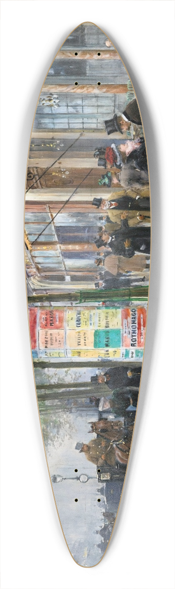 Jean Braud - Les Grands Boulevards (Caf Amricain) 39.3 inch art pintail longboard deck