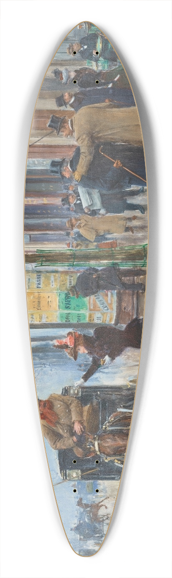 Jean Braud - Scne de rue Parisienne 39.3 inch art pintail longboard deck