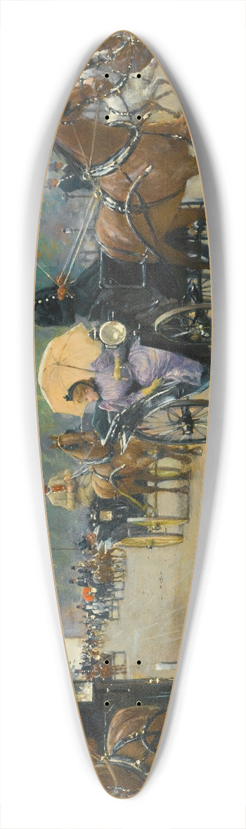 Jean Braud - Scne Sur Les Champs-lyses 39.3 inch art pintail longboard deck