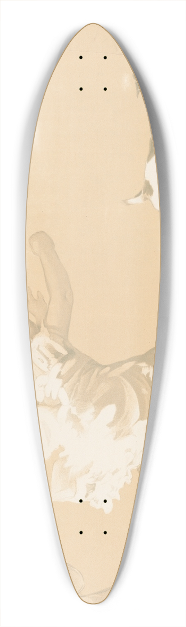 Jean de Paleologue - Girl chasing a dog who is chasing a rabbit while a clown looks on 39.3 inch art pintail longboard deck