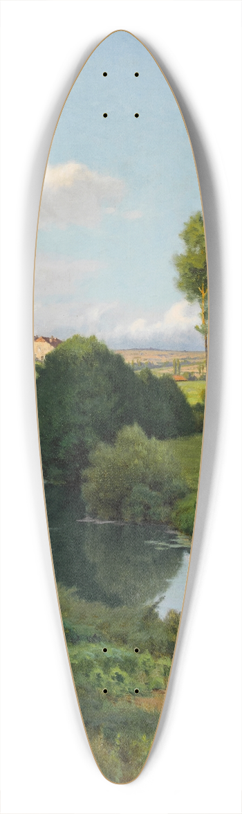 Jean Ferdinand Monchablon - La Saone au bas de Lironcourt, Vosges 39.3 inch art pintail longboard deck