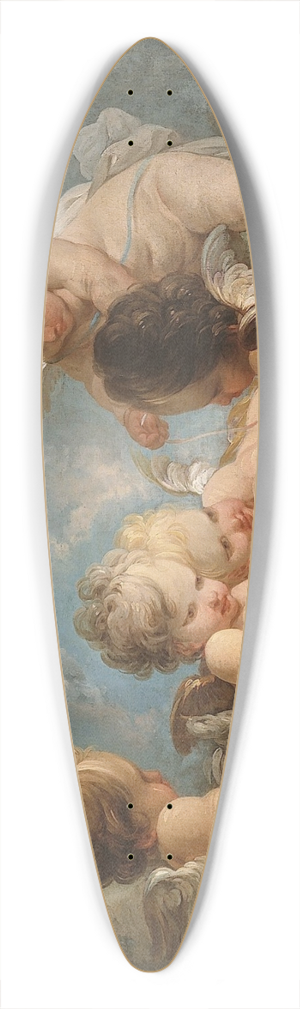 Jean-Franois Clermont - Groupe de cinq Amours jouant avec des colombes 39.3 inch art pintail longboard deck