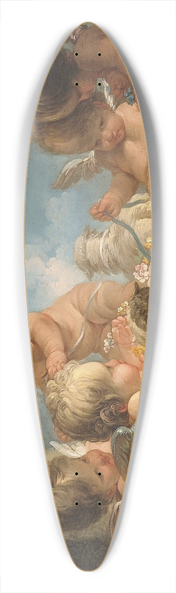 Jean-Franois Clermont - Groupe de cinq Amours jouant avec deux moutons 39.3 inch art pintail longboard deck