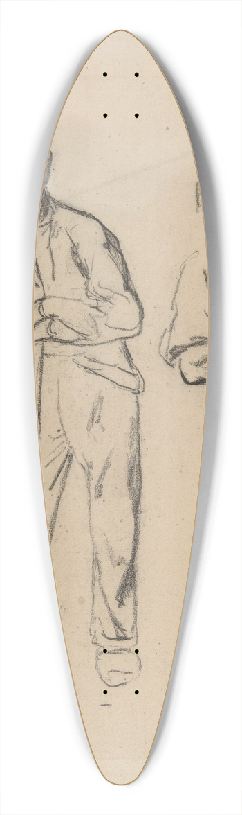 Jean-Franois Millet - Man with a Spade 39.3 inch art pintail longboard deck