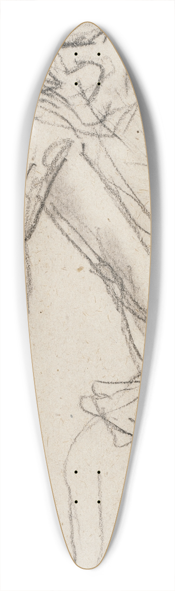 Jean-Franois Millet - Studies of a Man Digging 39.3 inch art pintail longboard deck