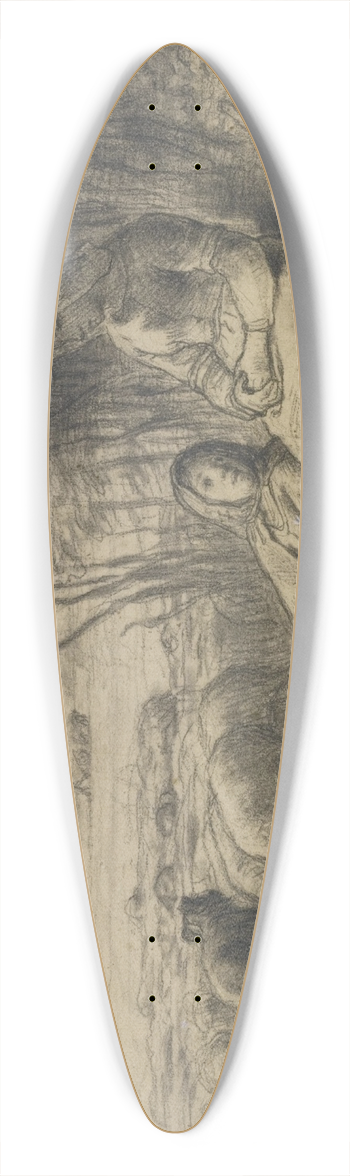 Jean-Franois Millet - Two Shepherdesses and their Flock 39.3 inch art pintail longboard deck
