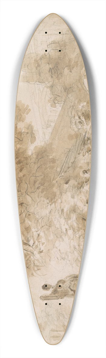 Jean-Honor Fragonard - An Imaginary Italian Garden 39.3 inch art pintail longboard deck
