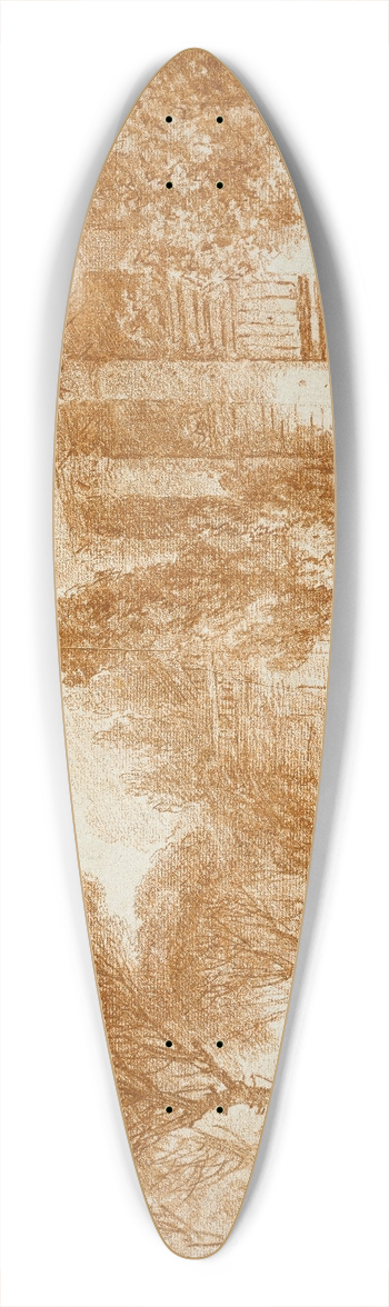 Jean-Honor Fragonard - Park Landscape with a Seesaw 39.3 inch art pintail longboard deck