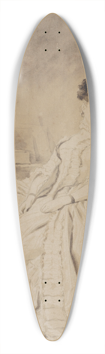 Jean-Honor Fragonard - The Intimate Conversation 39.3 inch art pintail longboard deck