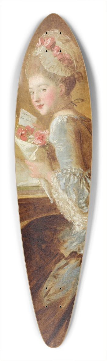 Jean-Honor Fragonard - The Love Letter 39.3 inch art pintail longboard deck