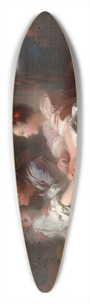 Jean-Honor Fragonard - The Stolen Kiss 39.3 inch art pintail longboard deck
