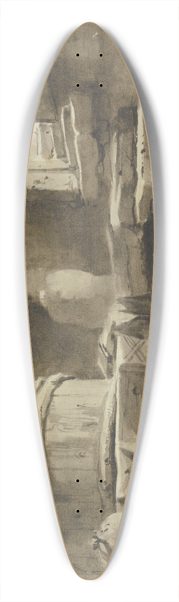 Jean-Jacques de Boissieu - Interior of a Mill 39.3 inch art pintail longboard deck