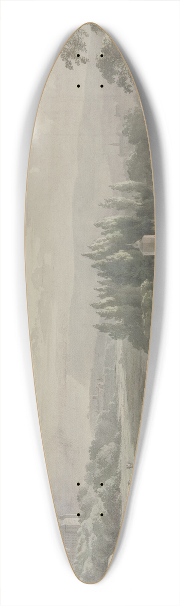 Jean-Jacques de Boissieu - River Landscape 39.3 inch art pintail longboard deck
