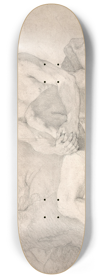 Charles-Joseph Natoire - Acadmie dhomme assis dans un paysage 8.25 inch art skate deck