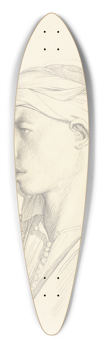 Jean-Lon Grme - Portrait of an Egyptian Fellah 39.3 inch art pintail longboard deck