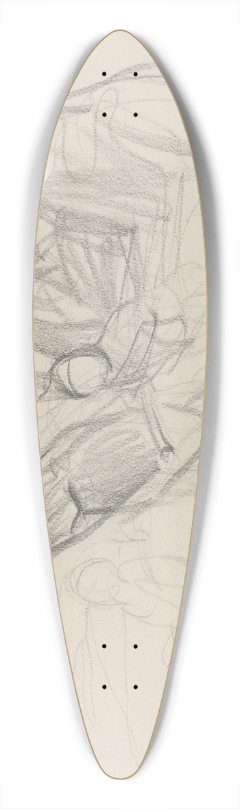 Jean-Louis Forain - Refugees II 39.3 inch art pintail longboard deck