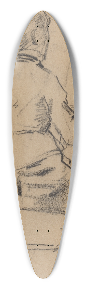 Jean-Louis Forain - Young Woman Seated at a Piano (verso) 39.3 inch art pintail longboard deck