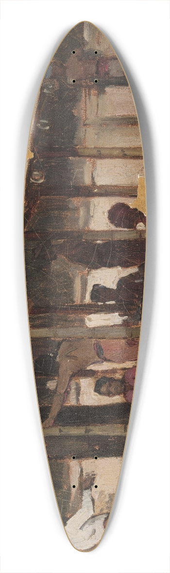 Jean Lulvs - Scene in an Arab village 39.3 inch art pintail longboard deck