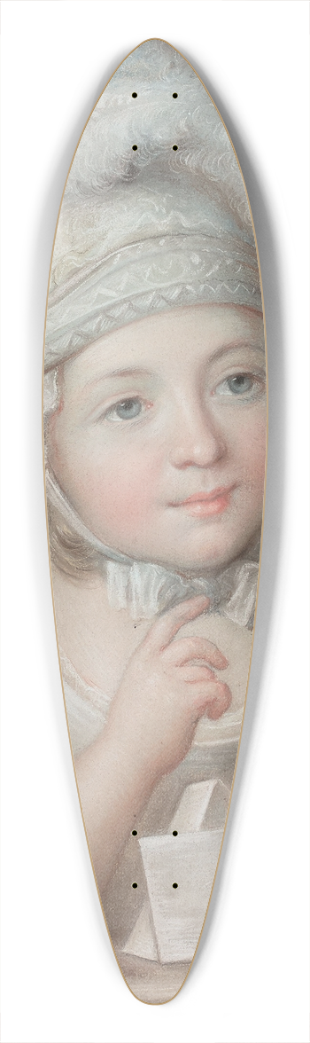 Jean-Martial Frdou - Portrait denfant au chteau de cartes 39.3 inch art pintail longboard deck