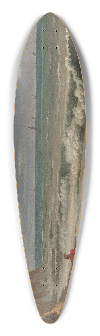 Jean-Paul Flandrin - Falaise en bord de mer en Normandie 39.3 inch art pintail longboard deck